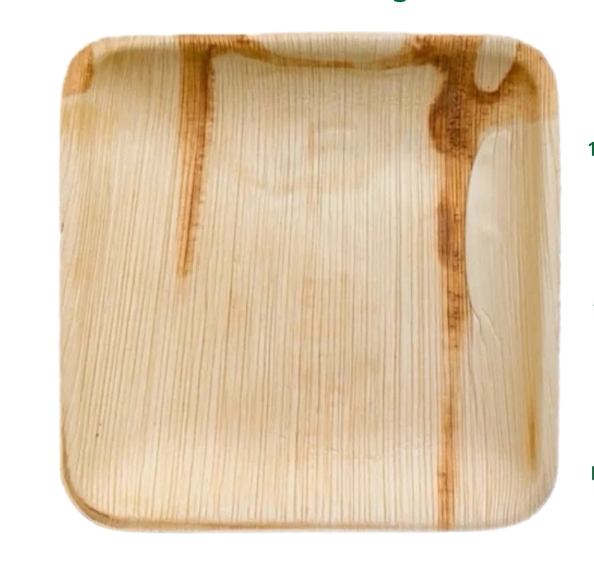 Eco-Friendly Square Areca Palm Leaf Plate (25x25cm)