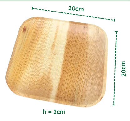 Eco-Friendly Square Areca Palm Leaf Plate (20x20cm) - Image 3