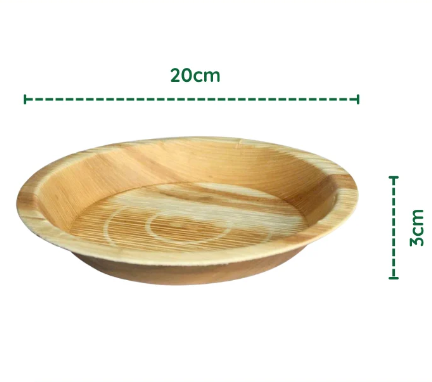 Eco-Friendly Round Areca Palm Leaf Plate (20cm) - Image 2