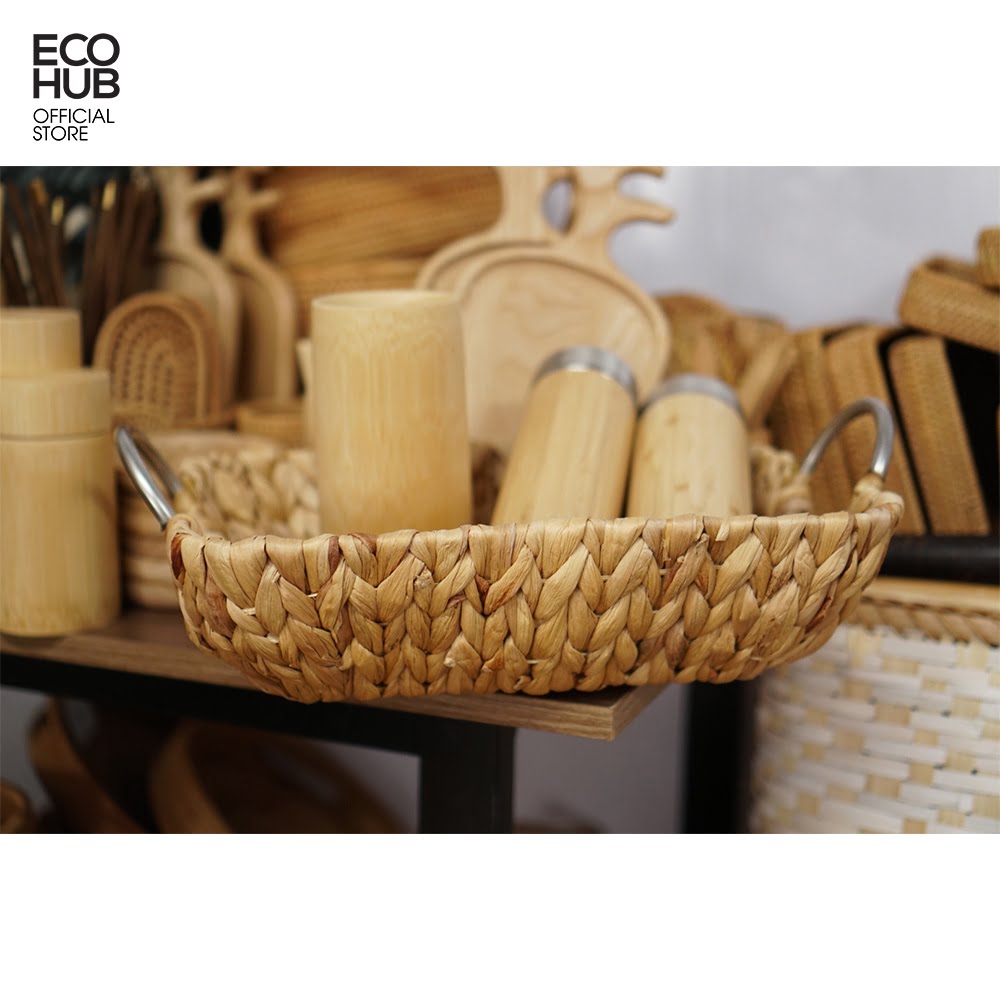 Set of 3 Iron-Framed Water Hyacinth Baskets - Image 2