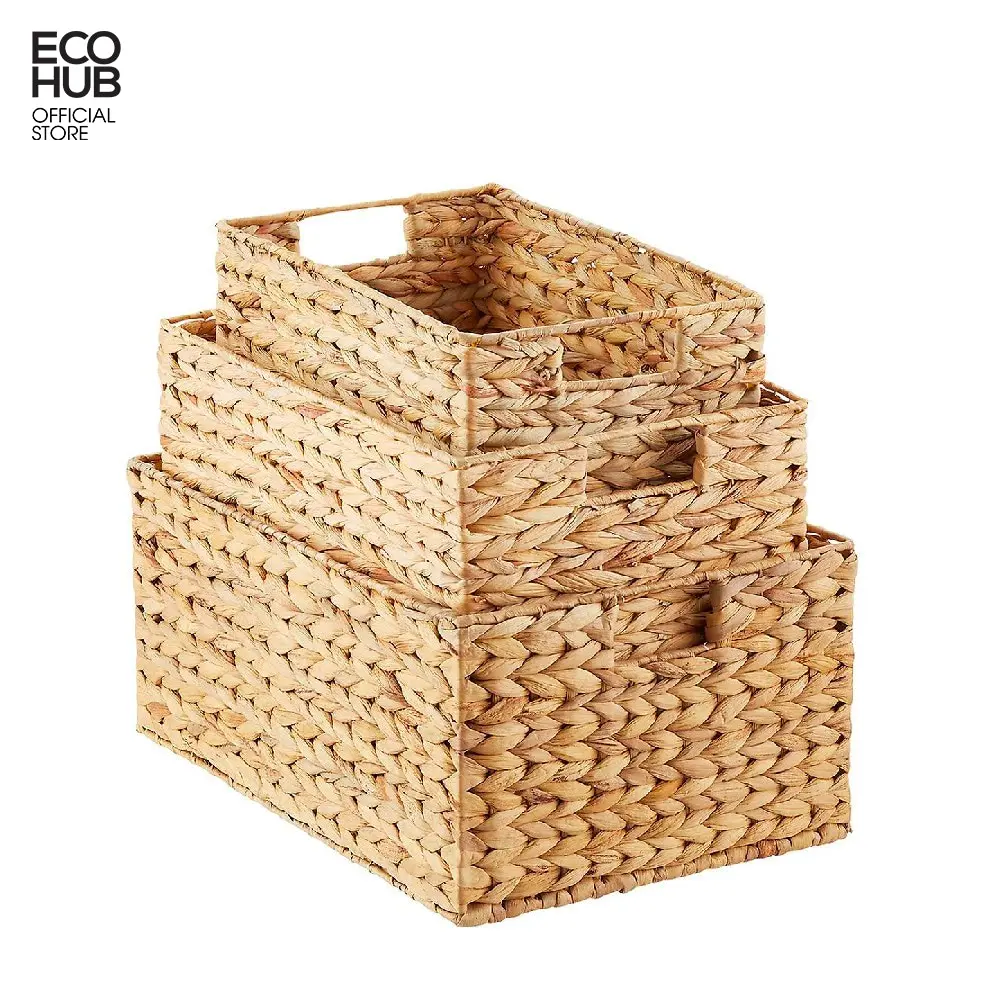 Premium Rectangular Water Hyacinth Basket - Image 3