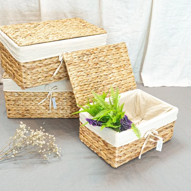 Premium Rectangular Water Hyacinth Basket - Image 2