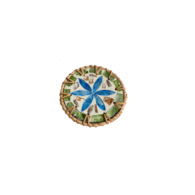 Premium Mother of Pearl Inlaid Rattan Coaster - Image 3