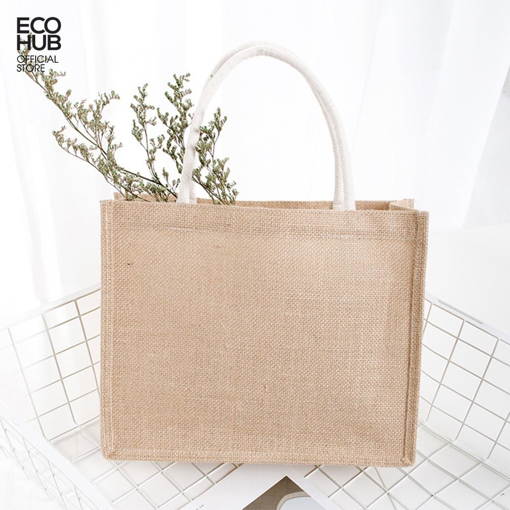 Premium Vintage Canvas Tote Bag with Bamboo Handles | Eco-Friendly Decor & Storage - Image 6